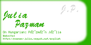 julia pazman business card
